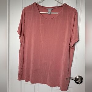 H&M | Dusty Rose Oversized Short Sleeve Tee Relaxed Fit Size L